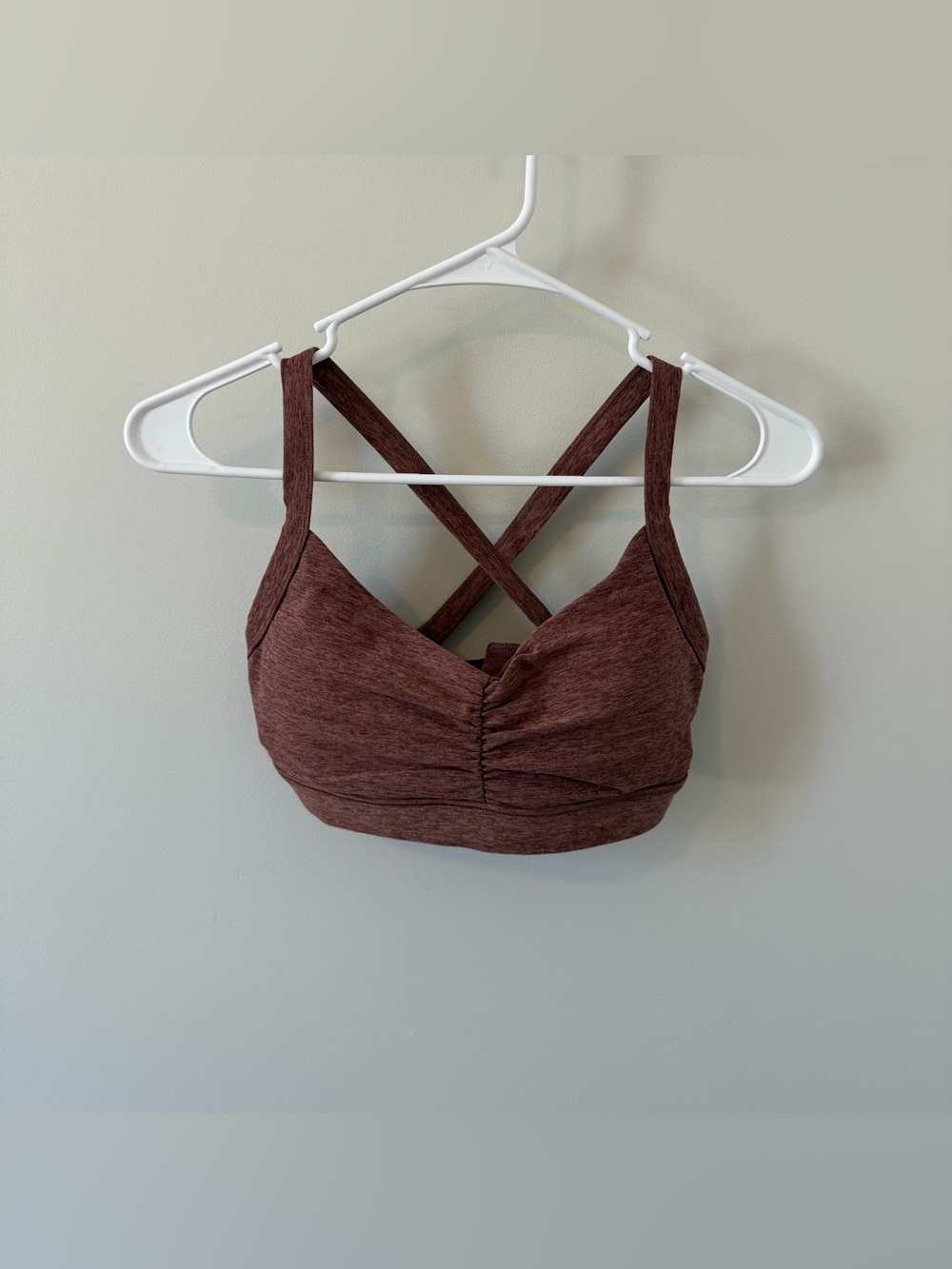 Vuori Women’s Elevation Ruched Bra Desert Rose Heather Size Medium